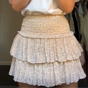 tan and floral skirt - the pants store